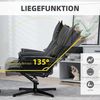 HOMCOM Polsterstuhl drehbarer Relaxsessel mit Hocker (Ruhesessel, 2 St), für Wohnzimmer, Büro, Kunstleder, Stahl, Schwarz Bild 4