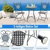 FANTASK Runder Bistrotisch, Beistelltisch mit Mosaikplatte, Sitzgarnitur bis 50kg, Balkonmöbel, Gartenmöbel, für Terrasse, Garten & Balkon (Blau) Bild 4