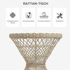 Outsunny Beistelltisch Rattan Gartentisch, 45x45 cm Couchtisch mit UV-Schutz, Balkontisch mit Tischplatte aus Sicherheitsglas, Kaffeetisch im Boho-Design, Braun Bild 4