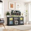 VEVOR TV-Ständer für Fernseher bis zu 65 Zoll, TV Tisch mit Lichtleiste, TV-Schrank aus Holz mit Türen & verstellbaren Regalen, Konsolentisch Fernsehschrank für Wohnzimmer Schlafzimmer, Schwarz Bild 2