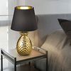 Tischleuchte, Keramik, gold, schwarz, Vintage, H 35cm Bild 3