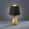 Tischleuchte, Keramik, gold, schwarz, Vintage, H 35cm Bild 5