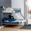 MEUBLE COSY Etagenbett Kinderbett für 3 Personen, Jugendbett Bettgestell 90x190 und 140x190 cm, Metall, Hochbett für Kinder, Schlafzimmer, Haus, Grau Bild 4