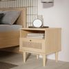 FORTE Calasetta Nachttisch 45 cm Boho Stil Wiener Geflecht Nachtschrank mit Schublade Holz Dekor: Elegancia Eiche/Technorattan, klein schmal, 45 cm breit x 54,5 cm hoch x 41 cm tief Bild 2