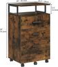YITAHOME Mobiler Aktenschrank mit Rädern, Rollcontainer mit Schubladen, Bürocontainer Schubladenschrank Rollschrank Rollwagen, Schubladenkommode für Zuhause Büro, 45.7 * 36 * 76.2CM (Vintagebraun) Bild 2