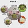 Aakriti Indian Pouf Fußhocker mit Stickerei Pouf, indische Baumwolle, Pouffe osmanischen Pouf Cover mit ethnischem Dekor Kunst - Cover (Green, 46x33 cms) Bild 5
