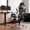 GTPLAYER Gaming Stuhl Ergonomischer Schreibtischstuhl Drehstuhl, Chefsessel mit Wippfunktion, bis 136 kg belastbar, Verlängerte und Verbreiterte Rückenlehne, Weiß Bild 2