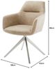 Drehstuhl Pejo-Flex Mikrofaser Beige Vintage Kreuzgestell breit Edelstahl 360° drehbar Wippfunktion Taschenfederkern Bild 2