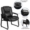 Flash Furniture Hercules Big & Tall Chefsessel, 227 kg Traglast, getuftetes LeatherSoft, Empfangsstuhl mit Kufengestell, Metall, Schwarz, 1 Stück Bild 4