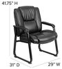 Flash Furniture Hercules Big & Tall Chefsessel, 227 kg Traglast, getuftetes LeatherSoft, Empfangsstuhl mit Kufengestell, Metall, Schwarz, 1 Stück Bild 3