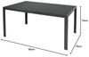 Gartentisch Aluminium Kunststoffholz anthrazit / grau 160 x 90 x 74 cm Bild 2