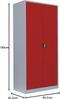 Stahl-Aktenschrank Metallschrank abschließbar Werkzeugschrank Lichtgrau/Rot 1950 x 925 x 422 mm 530344 Bild 2