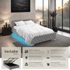 tectake Polsterbett Komfortbett mit LED-Leisten & Stauraum - Samtoptik mit Steppmuster (Bettset, in Dunkelgrau), stabiler Stahlrahmen, Belastbarkeit 250 kg Bild 3