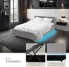 tectake Polsterbett Komfortbett mit LED-Leisten & Stauraum - Samtoptik mit Steppmuster (Bettset, in Dunkelgrau), stabiler Stahlrahmen, Belastbarkeit 250 kg Bild 5
