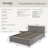 tectake Polsterbett Komfortbett mit LED-Leisten & Stauraum - Samtoptik mit Steppmuster (Bettset, in Dunkelgrau), stabiler Stahlrahmen, Belastbarkeit 250 kg Bild 2