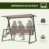 Outsunny Hollywoodschaukel Schaukelbank mit Kissen, Verstellbarem Dach, 3-Sitzer, Verstellbares Dach, Schaukel, 1 tlg, Gartenschaukel, für Garten, Balkon, Khaki Bild 3