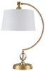 Quoizel QZ-JENKINS-TL-BB Tischleuchte Jenkins E27 60W Stahl, Glas, Leinen; Messing gebürstet B:33. 1cm Ø33. 1cm dimmbar Bild 2