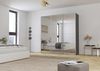 Rauch Möbel Kulmbach, Kleiderschrank mit Schwebetüren für Schlafzimmer, Kinderzimmer, Jugendzimmer, Garderobe, Flur, 3-türig, mit Spiegel, Zubehör Basic, Farbe Grau metallic, Schwarz, Breite 203 cm Bild 2