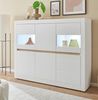 Highboard Derby in weiß matt und Eiche 165 x 132 cm Bild 4