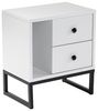 Dmora Nachttisch Predazzo 45,2 x 29,5 x 50 cm Weiß, 1 Fach 2 Schubladen Bild 3