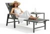 Mucola 1x Sonnenliege und Gartentisch Aluminium Gartenliege 200KG & Rollen wetterfest Teslin Klappliege Camping Terrassentisch Bild 1