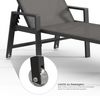 Mucola 1x Sonnenliege und Gartentisch Aluminium Gartenliege 200KG & Rollen wetterfest Teslin Klappliege Camping Terrassentisch Bild 4