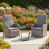 Melko Balkonset Polyrattan Balkonmöbel-Set 3-teilig, grau mit Auflagen, (Balkonmöbel-Set, 3-teiliges Balkonset für 2 Personen), platzsparendes Garten-Sitzgruppe mit Polyrattan-Geflecht und Auflagen Bild 2