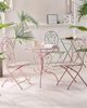 Beliani 'ALBINIA' Gartenstuhl 2er Set, Metall Rosa Bild 2