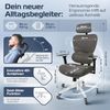 CLOUVOU ProSeat, ergonomischer Bürostuhl, thermoregulative Materialien, 4D-Armlehnen, 3D-Kopfstütze, BladeWheels, Anthrazit Bild 2