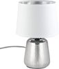 Eglo 99329 Tischleuchte MANALBA 1 E14 1X40W Keramik, Textil silber, weiß H:30cm Ø:20cm mit Kabelschalter Bild 2