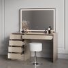 Livinity® Schminktisch Imola, Greige, 120 cm mit LED-Spiegel (3-St) Bild 5