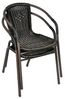 Nexos Trading Terrassenstuhl 4X Bistrostuhl Balkonstuhl Stapelstuhl Rattanstuhl– Poly-Rattan Stahlgestell –stapelbar, leicht zu reinigen–braun Bild 5