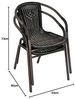 Nexos Trading Terrassenstuhl 4X Bistrostuhl Balkonstuhl Stapelstuhl Rattanstuhl– Poly-Rattan Stahlgestell –stapelbar, leicht zu reinigen–braun Bild 2