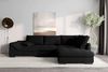 99rooms Terra Ecksofa Velours KRONOS Schwarz Rechts ohne Schlaffunktion Bild 3