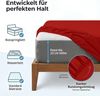 Komfortec Spannbettlaken Jersey 2er Set 100% Baumwolle – 90x200 cm – Weich, Atmungsaktiv & Hautfreundlich – Mit Rundumgummi – Oeko-Tex Zertifiziert – Für Boxspring, Topper & Matratzen – Rot Bild 2