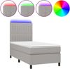 vidaXL Boxspringbett mit Matratze & LED Hellgrau 80x200 cm Stoff 3134989 Bild 3