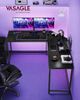 VASAGLE Eckschreibtisch, L-förmiger Computertisch, 149 x 149 x 76 cm, platzsparender Bürotisch, Homeoffice, Gaming, ebenholzschwarz-tintenschwarz LWD073B56 Bild 2