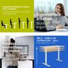 ESMART Germany ETX-121WBA 160x80 cm Bambus Dekor Ergonomischer Steh-Sitz-Schreibtisch auf Rollen Stufenlos elektrisch höhenverstellbar 78,5-128,5cm 3X Memory Aktivitätserinnerung Soft-Start/Stopp Bild 5
