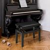 HOMCOM Klavierbank Höhenverstellbare Klavierbank mit Lederkissen (Pianobank, 1-St, Kunstleder Gummiholz), Schwarz 63 x 33 x 45-56 cm Bild 2