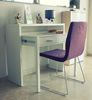 Dmora - Billings Schreibtisch, Möbel für Arbeitszimmer Büro, Schreibtisch mit ausziehbarer Platte, PC-Schreibtisch mit 2 Schubladen, 99 x 36 x 88 cm, Weiß Bild 4