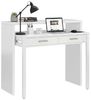Dmora - Billings Schreibtisch, Möbel für Arbeitszimmer Büro, Schreibtisch mit ausziehbarer Platte, PC-Schreibtisch mit 2 Schubladen, 99 x 36 x 88 cm, Weiß Bild 3