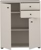 Forte TEMPRA 2 Kommode 70 80, Moderne Kommode mit 2 Schubladen, 2-türig, Schlafzimmer, Wohnzimmer, Büro, Holzwerkstoff, Kaschmir|Beige, 73,7 cm breit x 85,5 cm hoch x 34,8 cm tief Bild 5