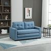 HOMCOM Schlafsofa Klappsofa 2-Sitzer Stoffsofa Bettsofa Sofa mit Schlaffunktion Sofagarnitur Leinen-Touch Gummiholz Blau 147,5 x 75 x 85 cm Bild 2