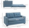 HOMCOM Schlafsofa Klappsofa 2-Sitzer Stoffsofa Bettsofa Sofa mit Schlaffunktion Sofagarnitur Leinen-Touch Gummiholz Blau 147,5 x 75 x 85 cm Bild 3