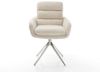 Drehstuhl Abelia-Flex mit Armlehnen Cord Beige Kreuzgestell breit Edelstahl 360° drehbar Wippfunktion Bild 4
