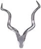 FineBuy Deko Hirschgeweih Aluminium Wanddeko Landhausstil Silber Metall modern, Design Hirschkopf Landhaus Geweih Wand, Wohndeko Hirsch außen, Wandschmuck Bild 1