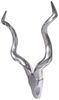 FineBuy Deko Hirschgeweih Aluminium Wanddeko Landhausstil Silber Metall modern, Design Hirschkopf Landhaus Geweih Wand, Wohndeko Hirsch außen, Wandschmuck Bild 5