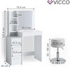 Schminktisch Meryl Weiß 80 cm mit Hocker Vicco Bild 3