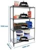Simonrack Schwerlastregal, Lagerregal, 150 x 120 x 30 cm, Metallregal, Kellerregal, Biegestelle 200 kg, 4 Fachböden, Anthrazit/Verzinkt - Simonclick Bild 2