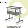 lionelo Aurora 3in1 Baby Nachttisch Co-Sleep für Babys ab Geburt bis 9 kg, verstellbare Höhe & Neigung, Matratze, 4 feststellbare Räder, atmungsaktive Mesh-Einsätze, tragbar, waschbar, Tragetasche, Bild 2